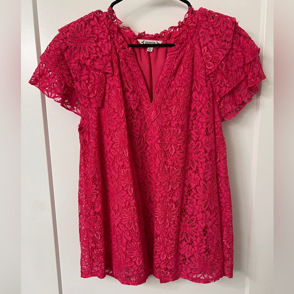 Magenta Lace Blouse